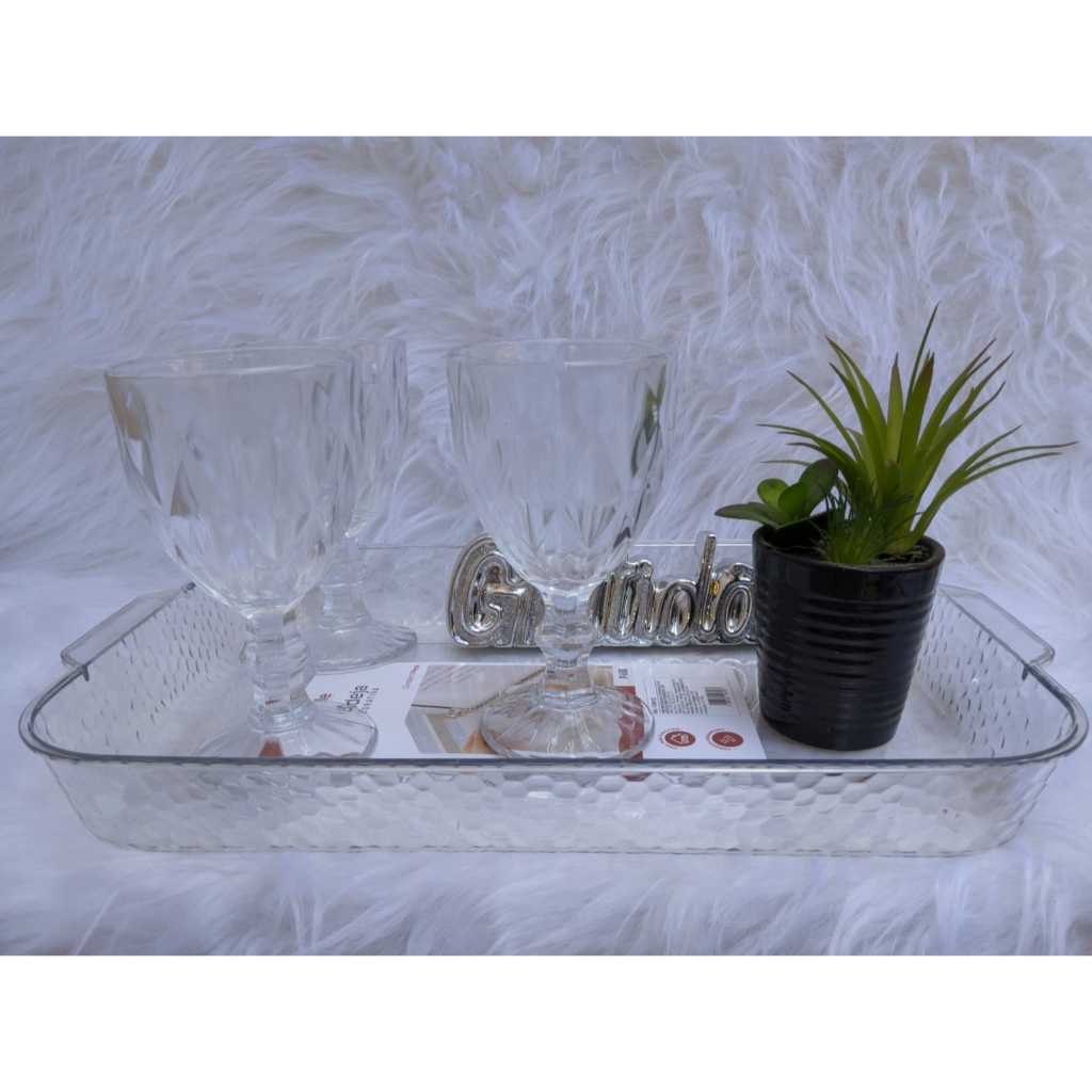 Bandeja Luxo Cristal Organizadora Decorativa Para Mesa Cozinha Quarto Acrilico FWB
