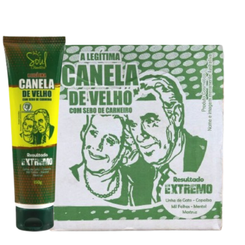 Box C/12 Pomada Massageadora Canela De Velho 150g - Soul Cosméticos Produto Original Qualidade Garantida Envio Rápido
