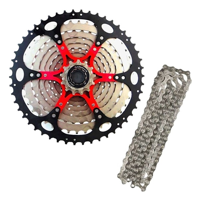 Cassete Bike Absolute 12v 11/50 + Corrente Absolute 12v Pro