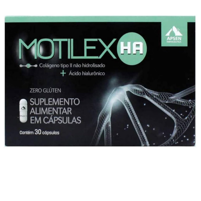 Motilex HA c/30 Cápsulas Colágeno Tipo II não hidrolisado + Ácido hialurônico - Apsen