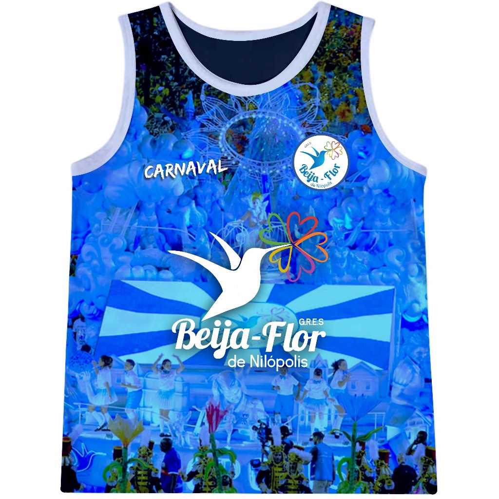 Camiseta Sem manga Abadá Poliéster - Carnaval Beija Flor Desfile em Oferta na Shopee
