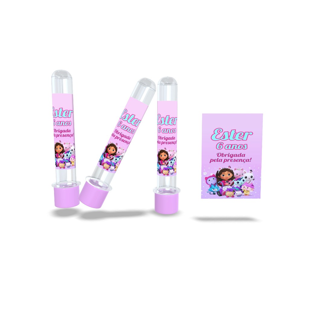 10 tubetes A Casa Mágica da Gabby personalizado para festas / chá de bebê / aniversario tubets tubo em Oferta na Shopee