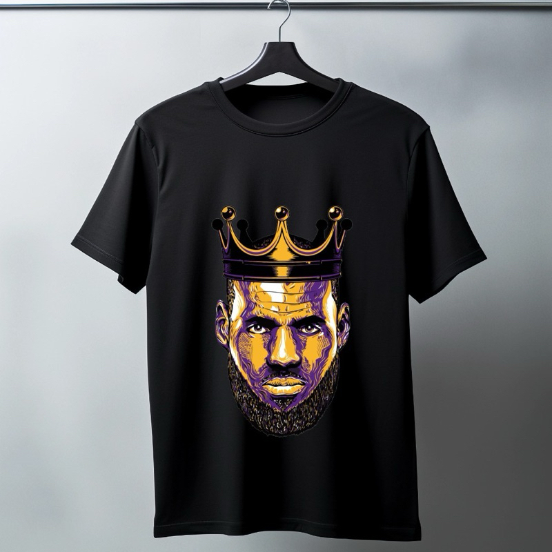 Camiseta LeBron James Algodão Premium Slim Básica Promoção King James NBA Basquete