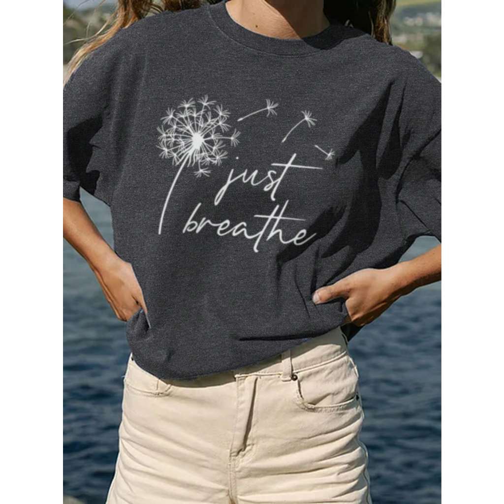 Camiseta Básica Feminina de Manga Curta Dente de Leão