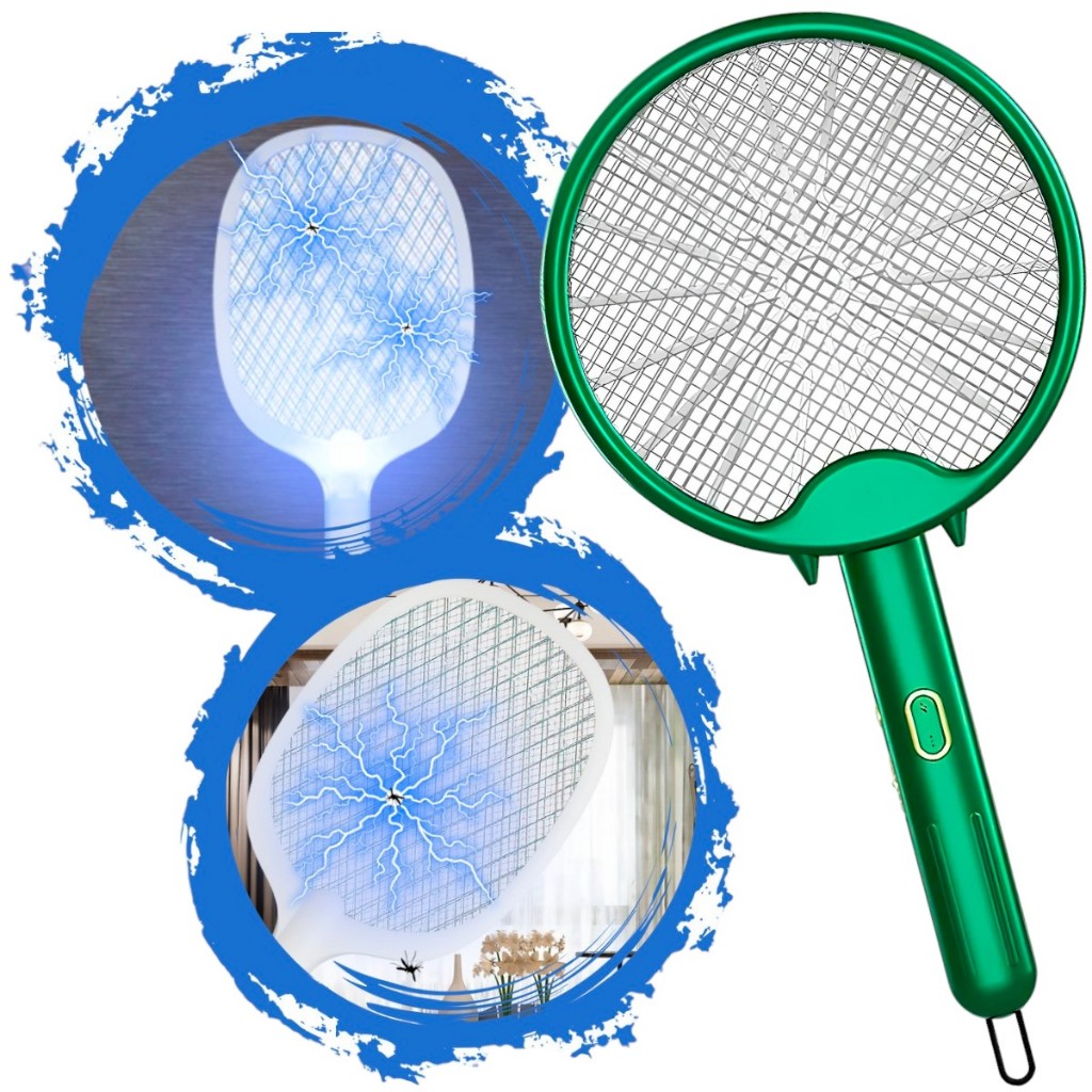 Raquete Elétrica Dobrável 4 em 1 Mata-Mosquitos USB Recarregável Lâmpada Mosquito Com Luz UV Moscas -M5