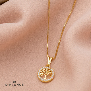 Colar Arvore da Vida em Zircônias Importadas Banhado a Ouro 18K - D France Semijóias em Oferta na Shopee