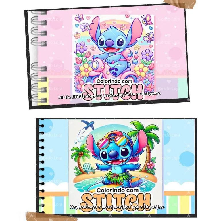Livro colorindo com Stitch Capa dura 50 folhas