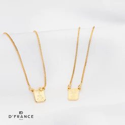 Escapulário Deus é Fiel / Pai Nosso Banhado a Ouro 18K - D France Semijóias