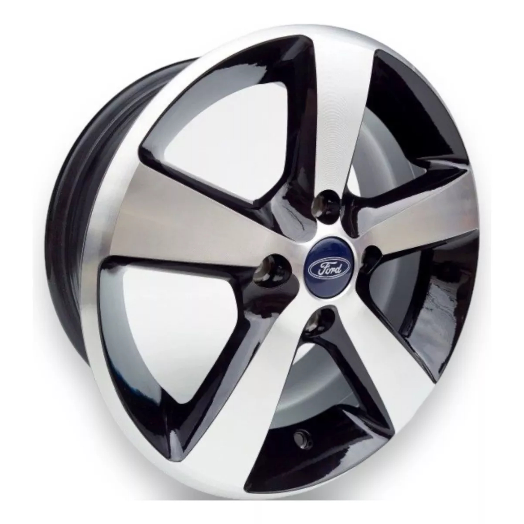 Kit 4 Rodas Aro 13 4x108 Ford ka fiesta Ecosport Preta Diamantada Krmai K27