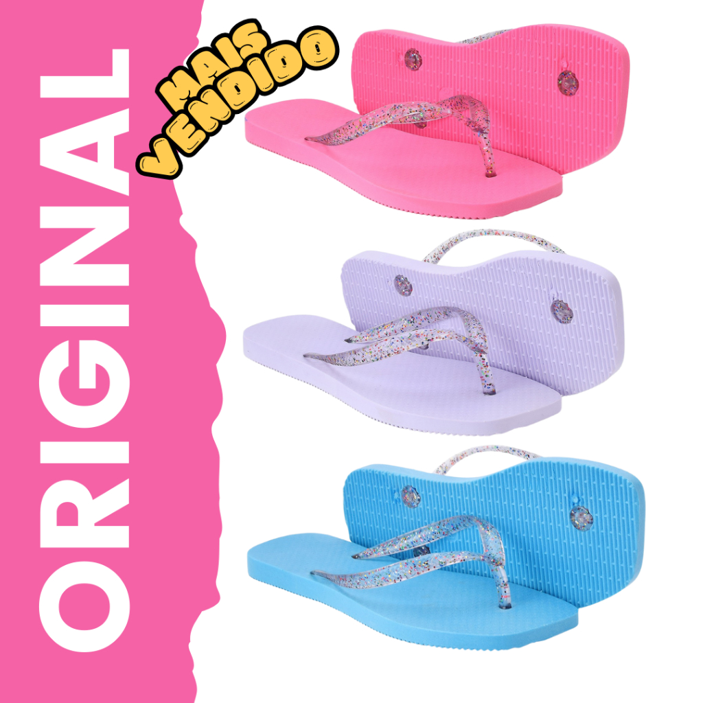 Chinelo Feminino Kit 2 pares Adulto Infantil Sandália Lançamento Moda Casual Verão Envio Rápido