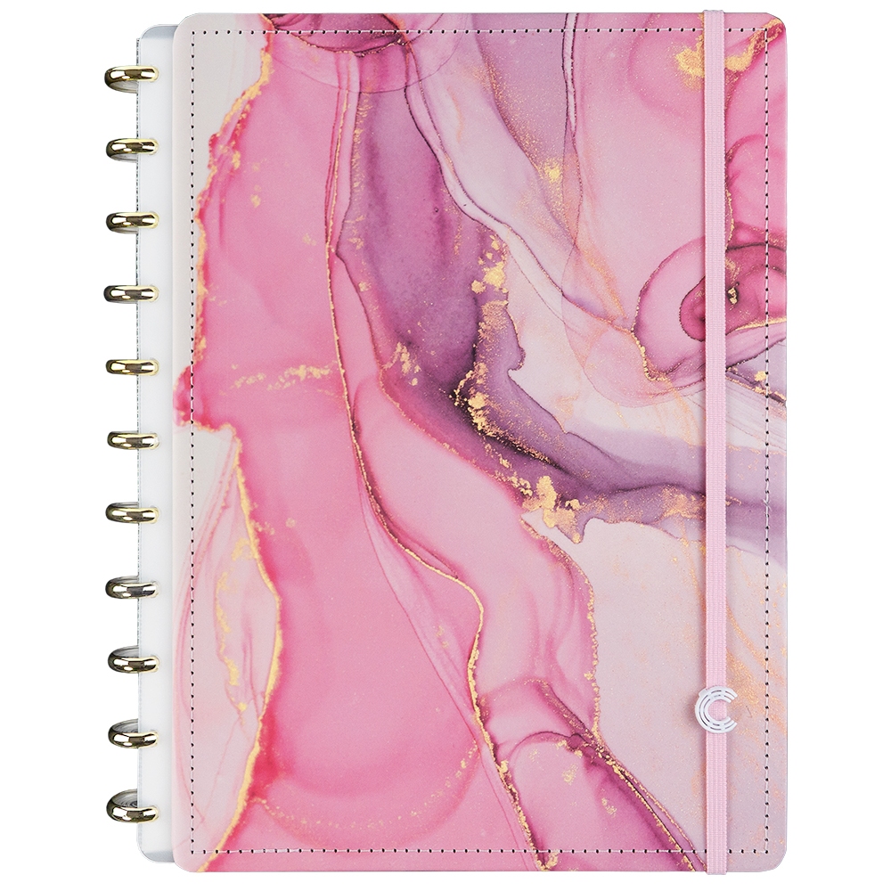 Caderno Inteligente Grande Ágatha Rosa 21,5 × 28 cm, 80 Folhas, Discos Reutilizáveis em Oferta na Shopee