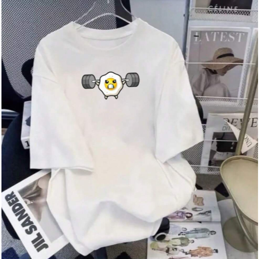 Camiseta OVERSIZED Ovo Frito Maromba Academia Personalizado Gym Camisa Blusa Unissex