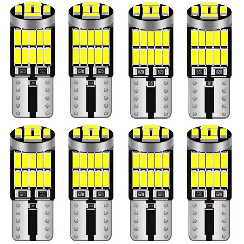 Kit 08 Lampadas Pingo 26 Led T10 Bem Forte Lanterna Meia Luz 5w - Atacado