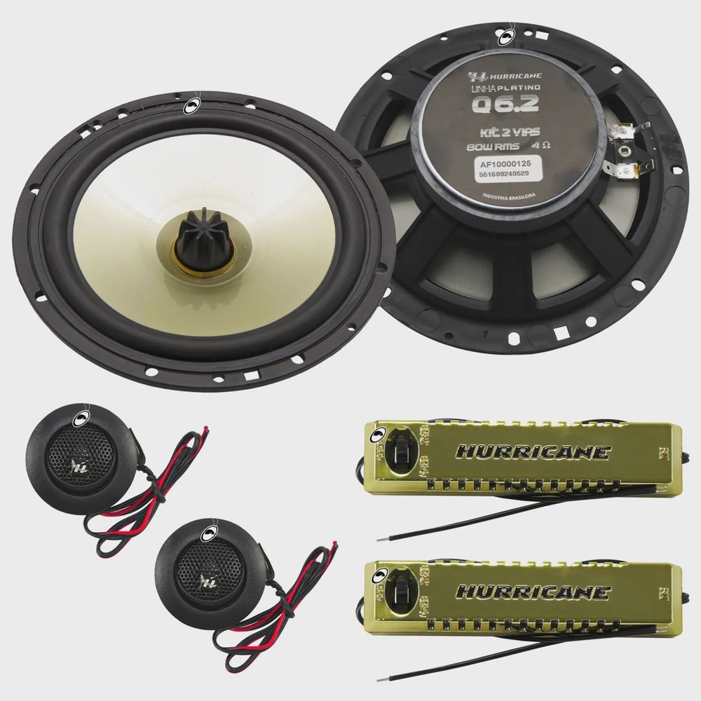 Kit 2 Vias Hurricane 6 Pol Q Qr 160wrms Alto Falante Tweeter em Oferta na Shopee