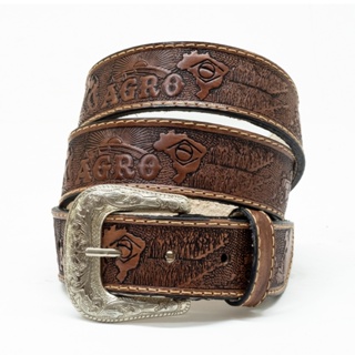 Cinto Country Atrevidu's Masculino Couro Estampa Agro Brasil em Oferta na Shopee
