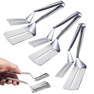 kit 3 Espátula Dupla Pinça em Inox Pegador De Frituras Peixes Carnes Pães E Pizza Multifuncional em Oferta na Shopee