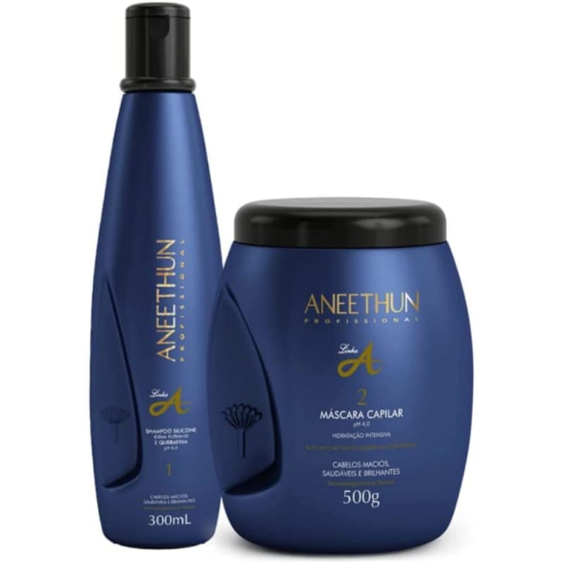 Kit Aneethun - Shampoo 300ml e Máscara 500g Linha A em Oferta na Shopee