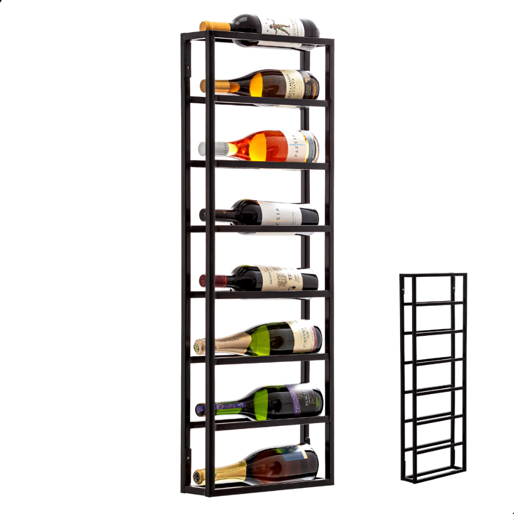 Mini Adega Suspensa Industrial Parede Vinho P/ 8 Garrafas