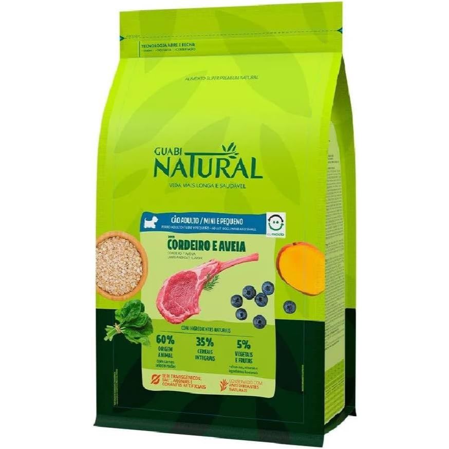 Racao Guabi Natural Caes Ad. Mini/PeqCordeiro/Aveia 10,1kg em Oferta na Shopee