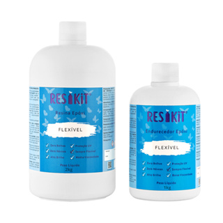 Resina Epóxi Flexível Cristal RESIKIT Alta Viscosidade Uv+ 3kg em Oferta na Shopee