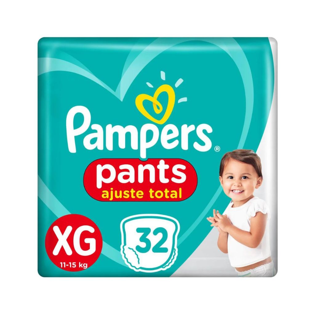 Fralda Infantil Pampers Pants Ajuste Total XG Com 32 Unidades - Mom & Baby