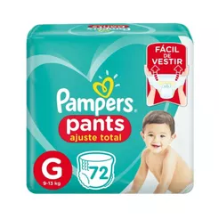 Fralda Infantil Pampers Pants Ajuste Total G Com 72 Unidades