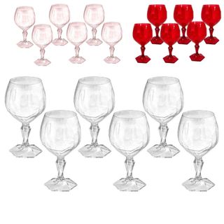Jogo De Taças - Taças De Acrílico - Taça De Gin - Taça Para Vinho - Jogo De Taça Envio Full