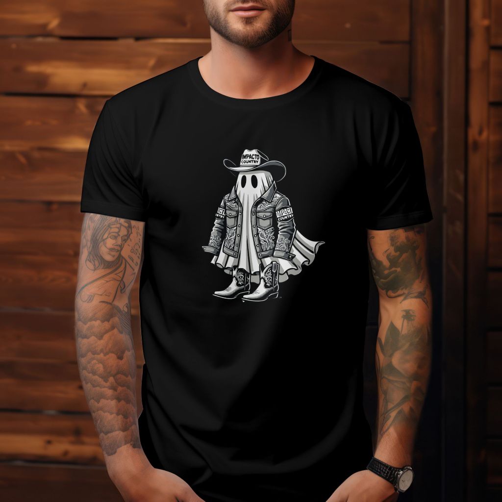 Camiseta Masculina Country Camisa Texas Cowboy Motoqueiro Fantasma Blusa Em Algodão Impacto Country