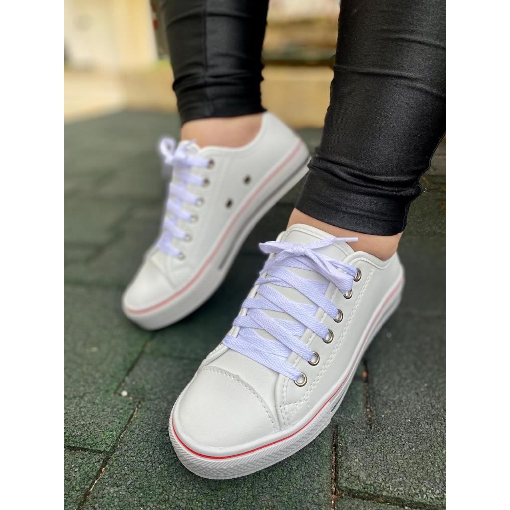 Tenis Basico para o Dia a Dia Calçado Unissex com Cadarço Casual Masculino e Feminino