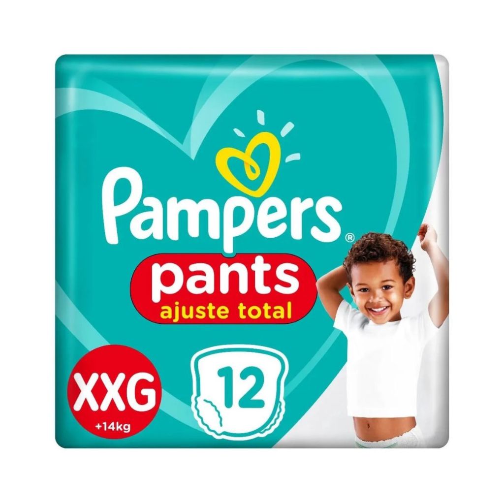 Fralda Infantil Pampers Pants Ajuste Total XXG Com 12 Unidades em Oferta na Shopee
