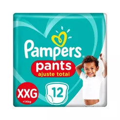 Fralda Infantil Pampers Pants Ajuste Total XXG Com 12 Unidades