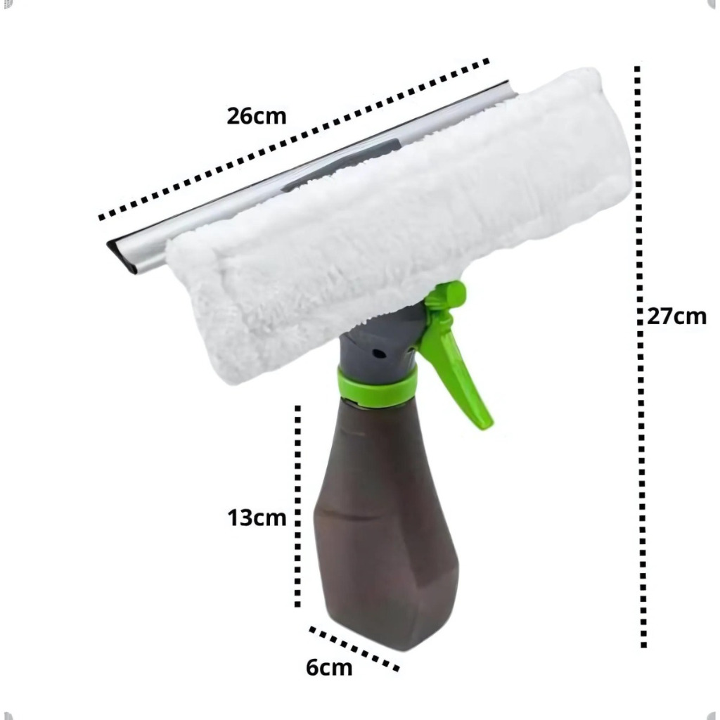 Mop Spray Vidro com Rodo e Reservatório Limpeza Eficiente para Vidros e Janelas