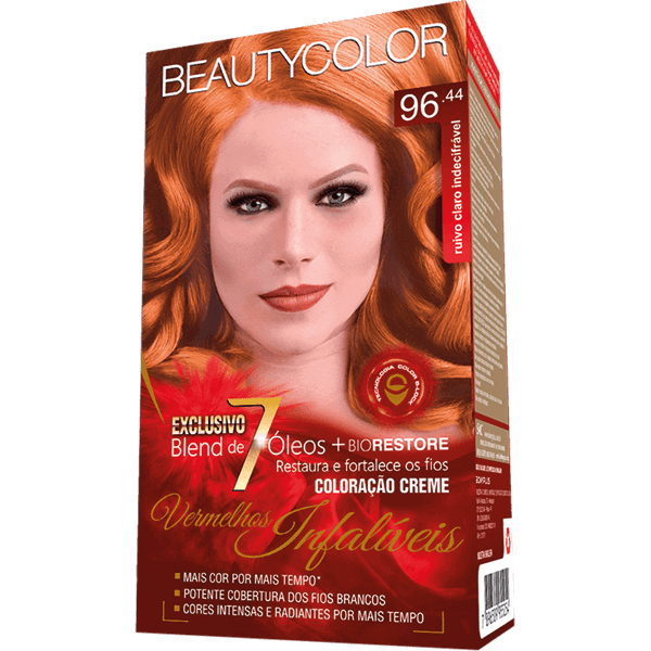 Kit Tinta Beauty Color 96.44 RUIVO CLARO INDECIFRAVEL