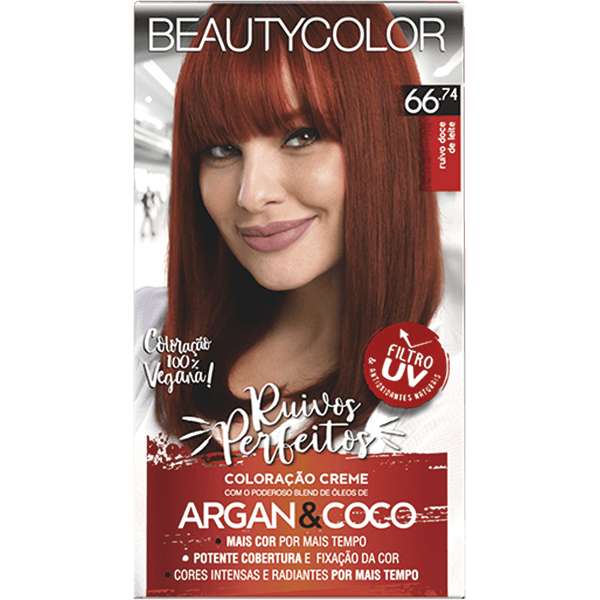 Kit Tinta Beauty Color 66.74 RUIVO DOCE DE LEITE