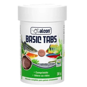 Alcon Basic Tabs 30 g - Ração Peixes - Ração Em Pastilha Para Colar No Vidro