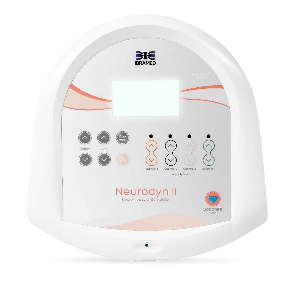 Neurodyn II Ibramed - Apar de Correntes TENS, FES e Russa - Eletroestimulador de 4 Canais