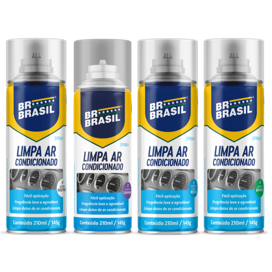 Limpador Automotivo Higienizar Ar Condicionado Carro Spray Fragrância 210 Ml BR Brasil