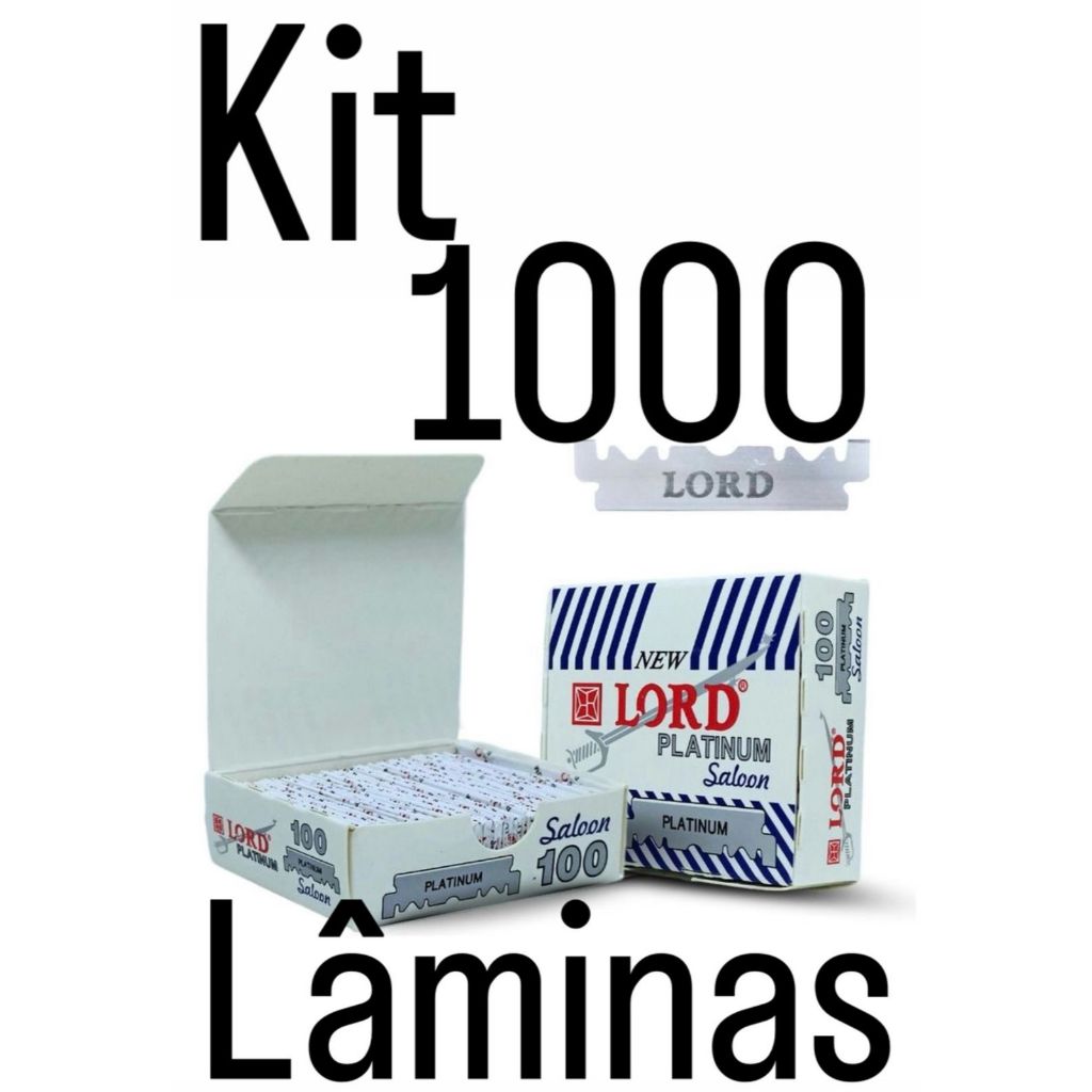 KIT Lord 100 Lâminas Para Barba Platinum - Meia Lâmina Original Alta Qualidade  Profissional Barbeiro Aço Inox