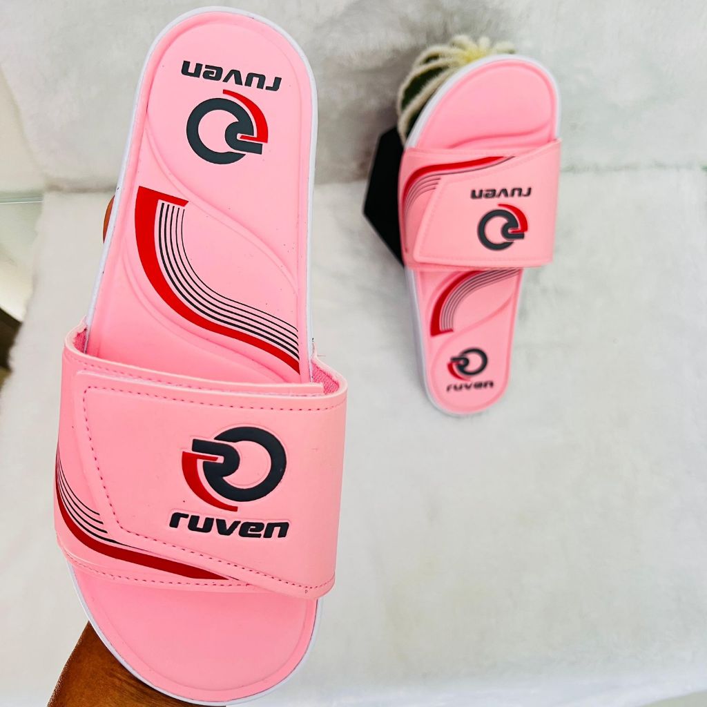 Chinelo Slide Velcro Ruven Original Papete Feminino Conforte Super Leve E Confortável Rosa Bebê