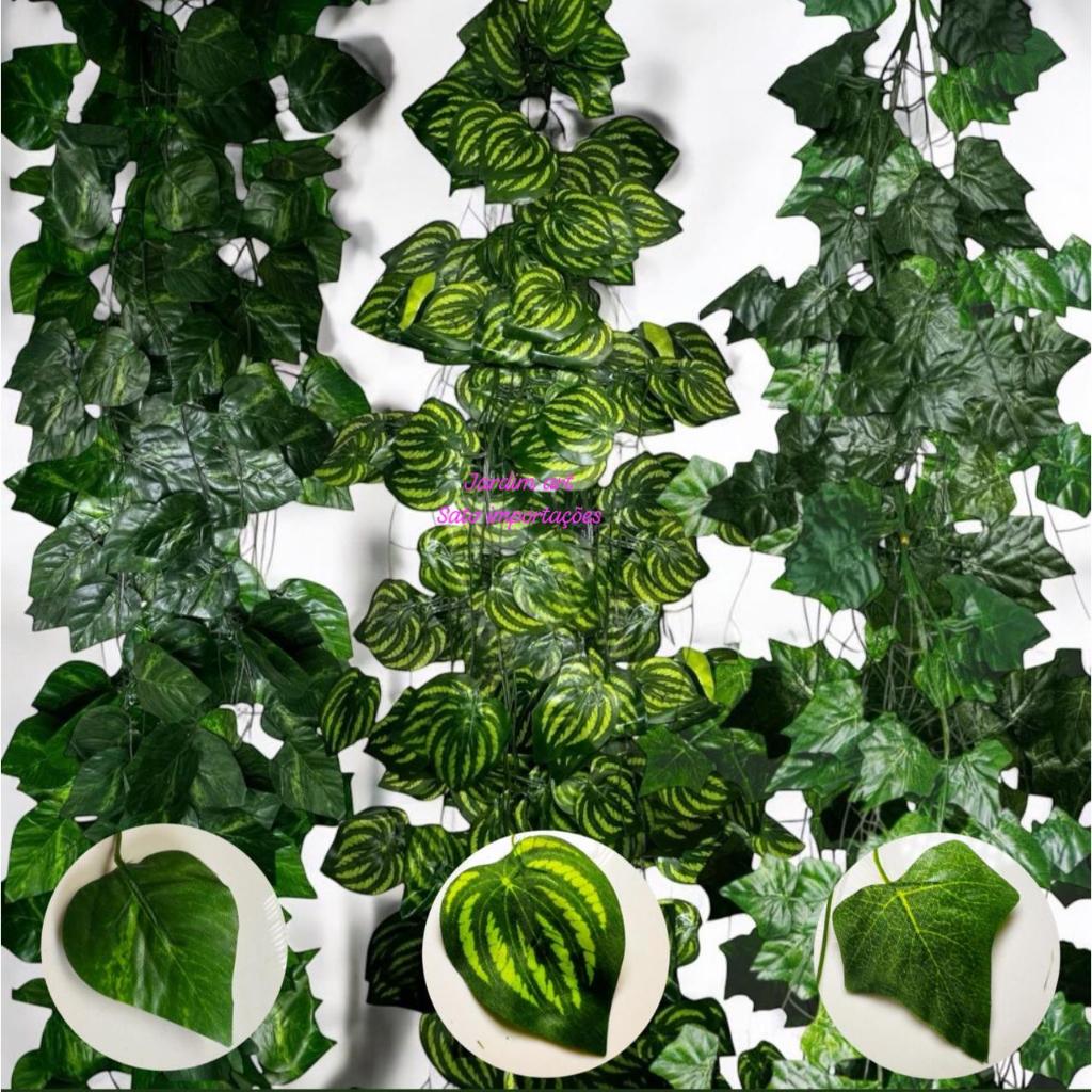 Kit 6 metros Folhagem Artificial Pendente – Jiboia Ivy e Hera para Decoração Sofisticada em Oferta na Shopee
