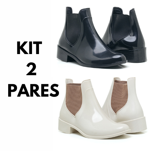 Kit 2 Pares Bota Galocha Feminina Injetada Em Pvc Barato Com Palmilha