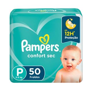 Fralda Infantil Pampers Confort Sec Tamanho P Com 50 Unidades em Oferta na Shopee