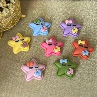 10 A 30 UNIDADES - Aplique em Resina Estrela (Dormindo/lacinho) - 2,4cm -Artesanato e Decor Festa em Oferta na Shopee