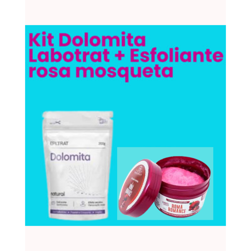 Kit Clareamento Dolomita PURA Cosmética Epiltrat  - Labotrat + Esfoliante Romã Romance puro 100% -  Phallebeauty