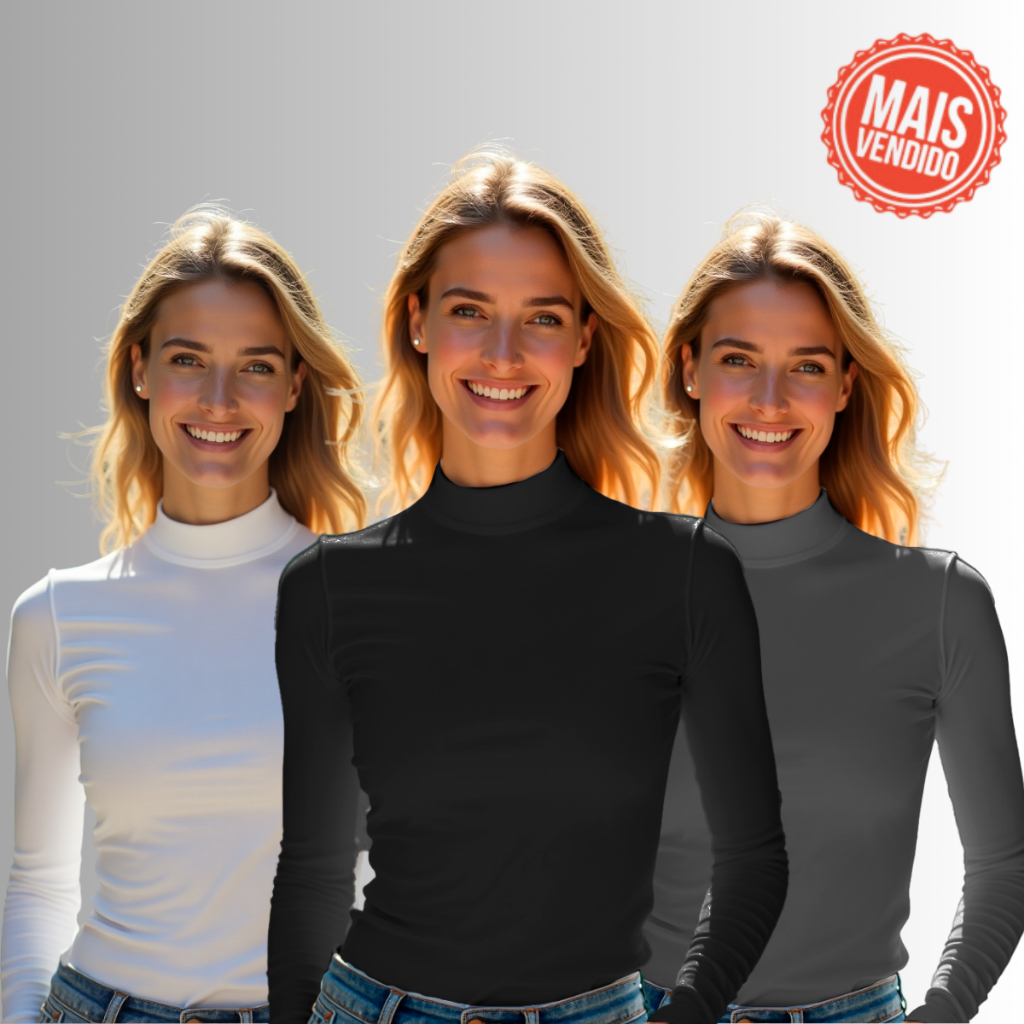 Camisa Camiseta Gola Alta Proteção Uv Segunda Pele Blusa Premium Unissex em Oferta na Shopee