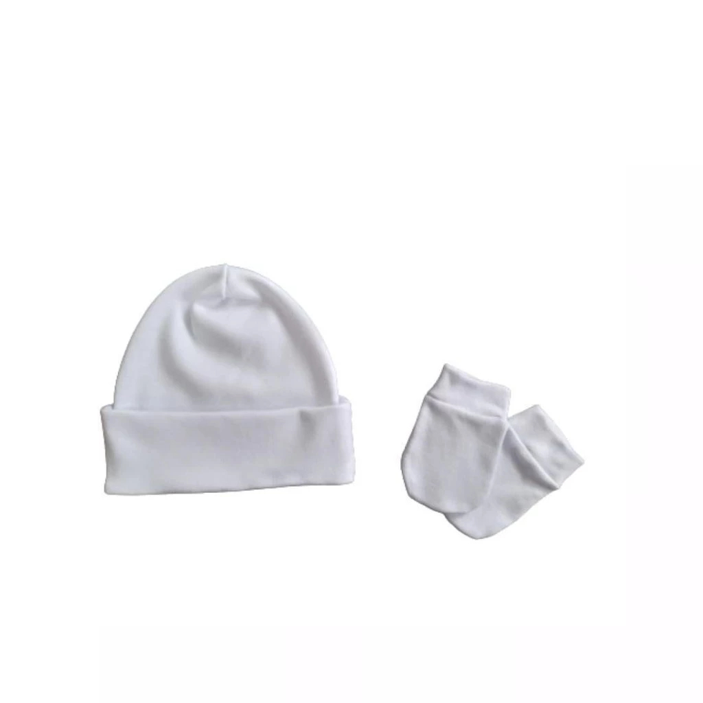 Kit c/ 3 Toucas + Luvas 100% algodão enxoval unissex