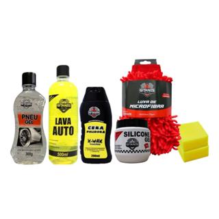 Kit Limpeza Automotiva- Lava Auto, Gel para Pneu, Cera Polidora e Silicone em Gel em Oferta na Shopee