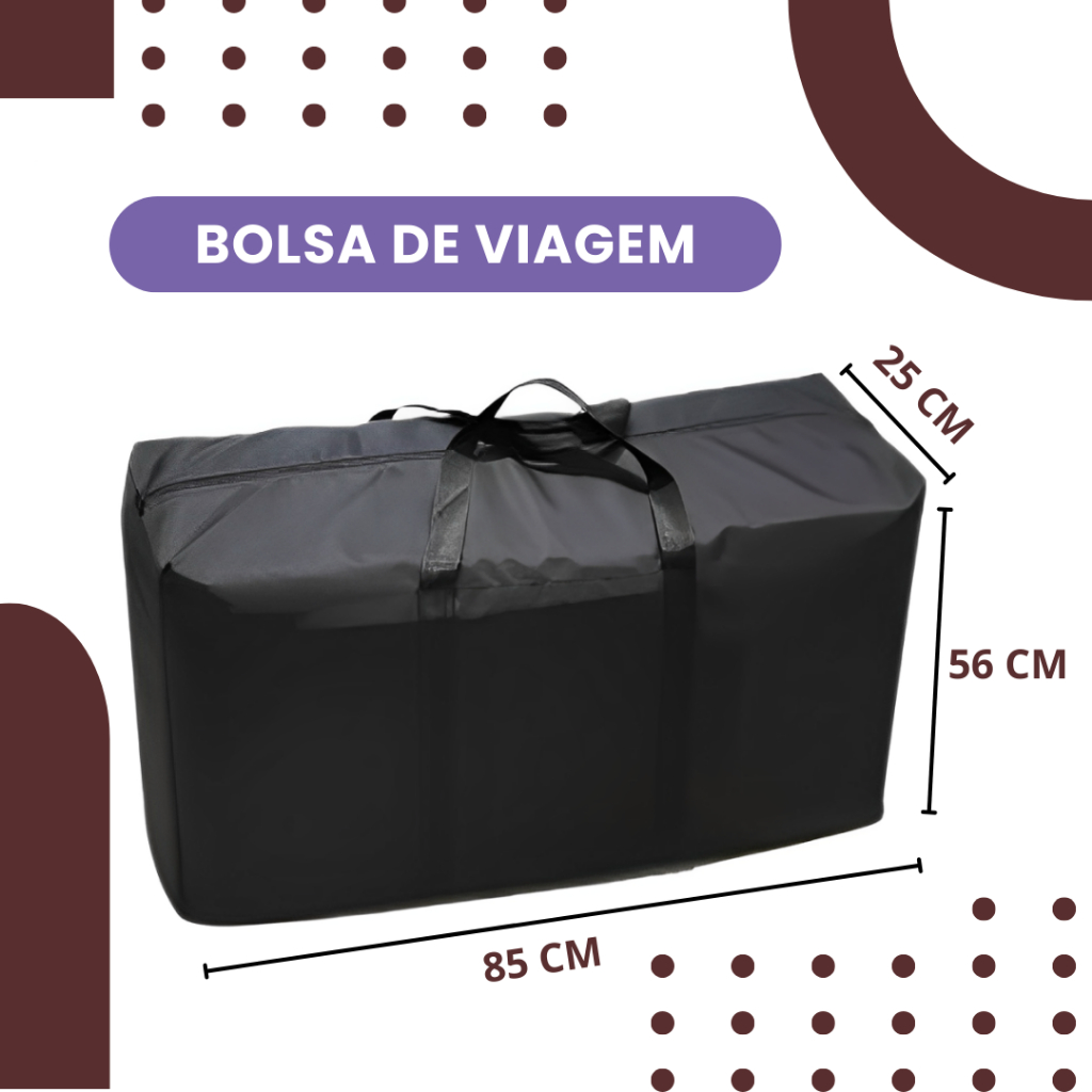 Bolsa Sacoleira Grande p/ Viagem, Compras, Mudança - Impermeável