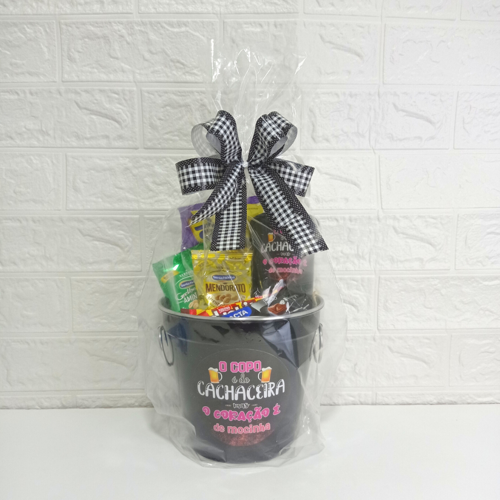 Baldinho Kit Presente Cesta Surpresa Pronto Kit Boteco Baldinho de Gelo Em Alumínio Com Caneca em Oferta na Shopee