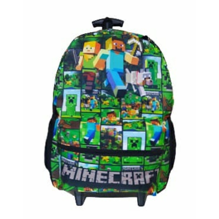 Minecraft Mochila de Rodinhas Infanto Juvenil Escolar ou Viagem